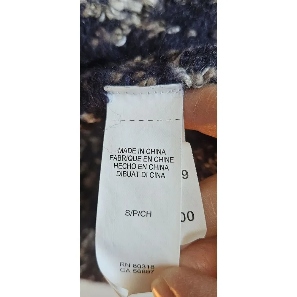 Lucky Brand western drapey open front cardigan coton wool blend woman Sz Small‎